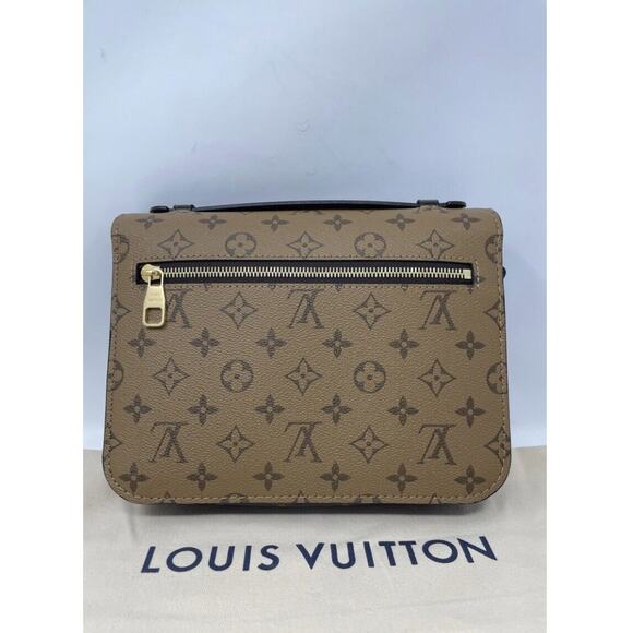 Louis Vuitton Pochette Metis Shoulder Bag Brown Leather Monogram Reverse Coated - Picture 5 of 13